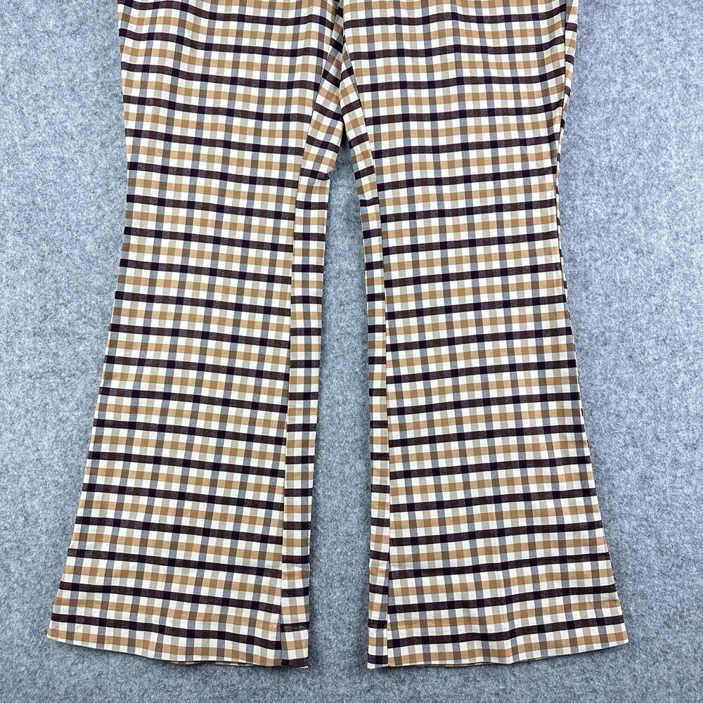 Cato Mid Rise Flare Pull On Pants Womens 14 Gingham Plaid Stretch Pockets NEW* - Picture 4 of 16